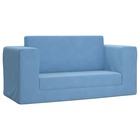 Canapé pour enfants à 2 places bleu peluche douce