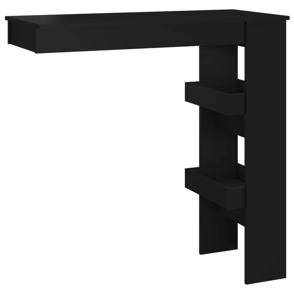 Table de bar murale noir 102x45x103,5 cm bois d'ingénierie