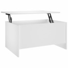 Table basse blanc 80x55,5x41,5 cm bois d'ingénierie