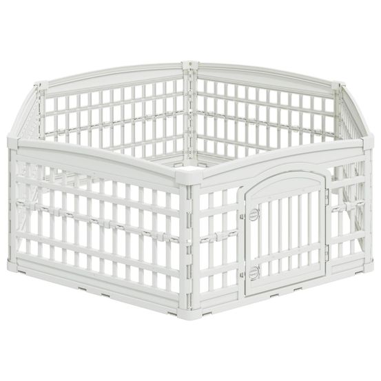 Parc de jeu pour chiens à 6 panneaux 177,5 x 154,5 x 58 cm