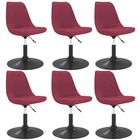 Chaises pivotantes salle à manger 6 pcs rouge bordeaux velours