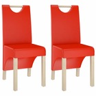 Chaises à manger lot de 2 rouge bordeaux similicuir