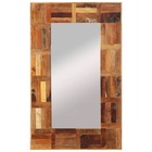 Miroir mural bois massif de récupération 50x80 cm