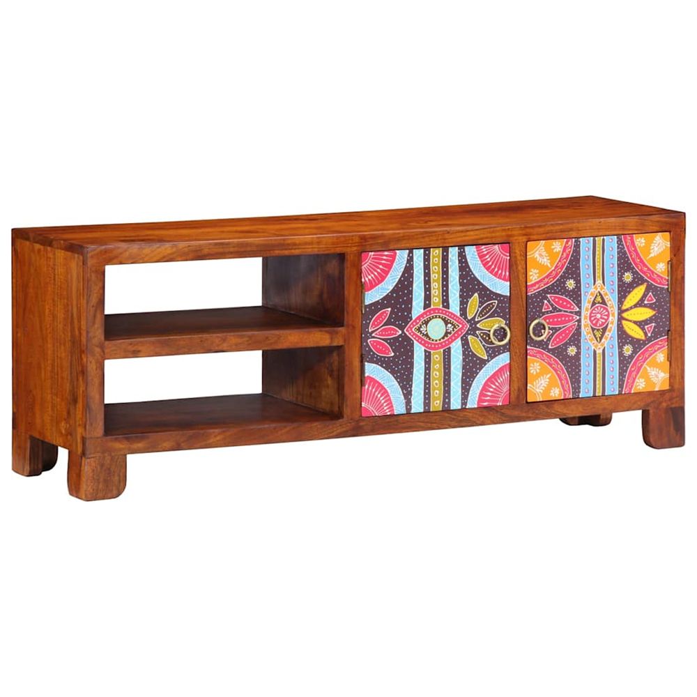 Meuble tv multicolore 110x30x40 bois d'acacia massif