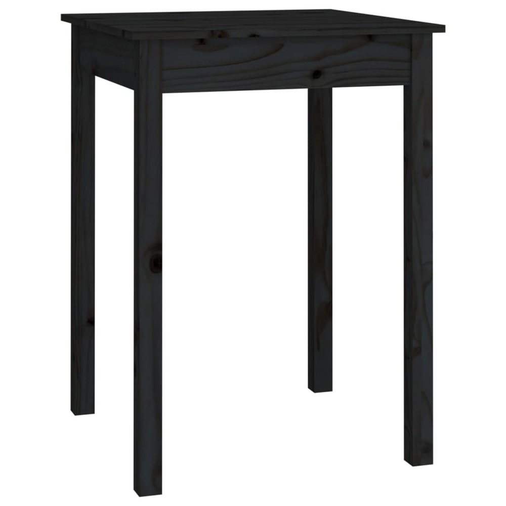 Table à manger noir 55x55x75 cm bois massif de pin