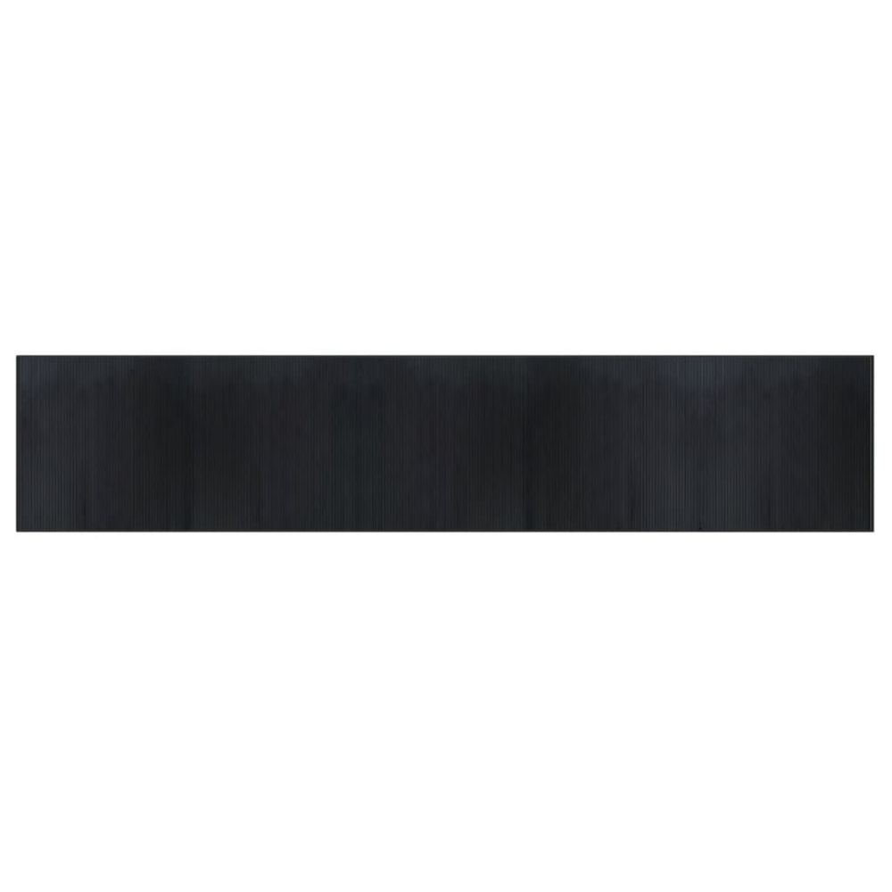 Tapis rectangulaire noir 100x500 cm bambou