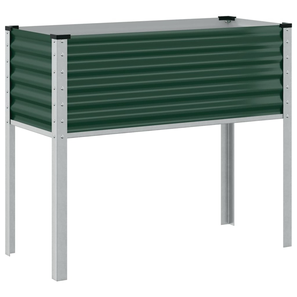 Jardinière bac lit surélevé plantes fleurs terrasse jardin 100 x 41 x 90 cm acier vert