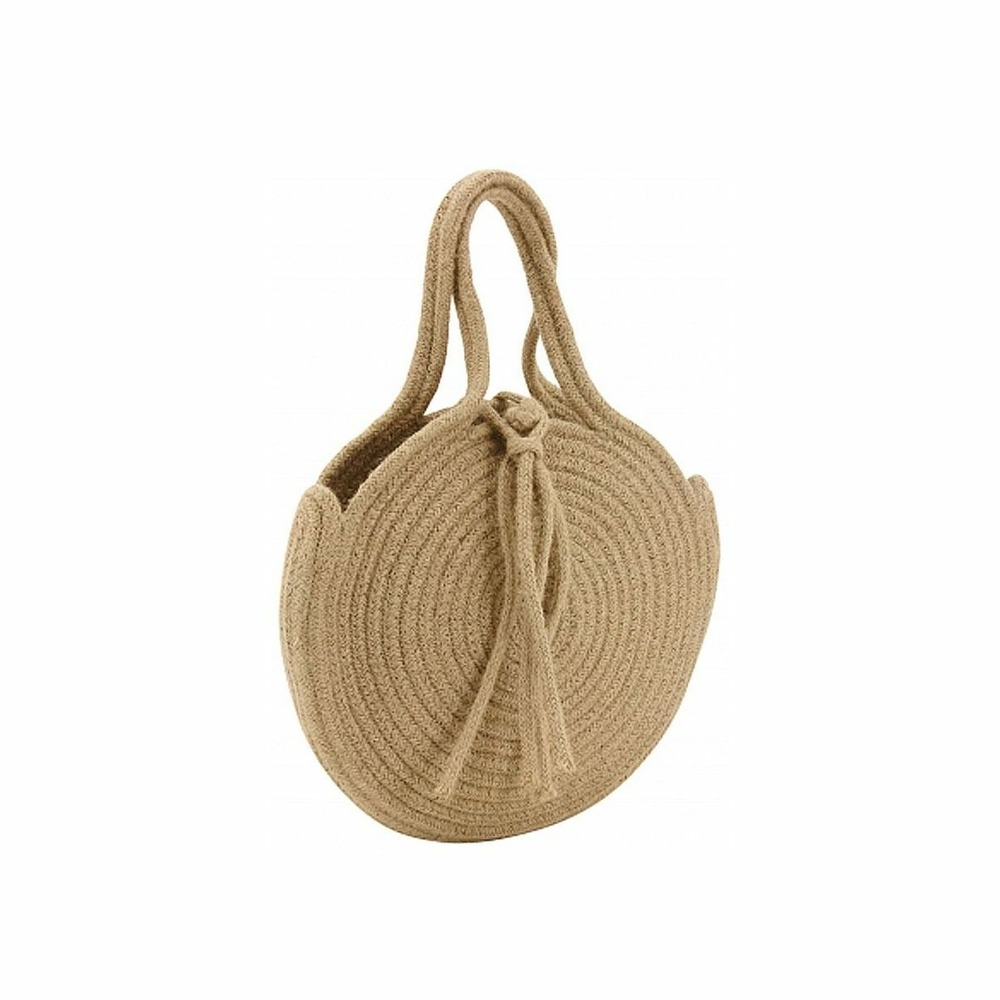 Sac rond en corde de coton et jute beige
