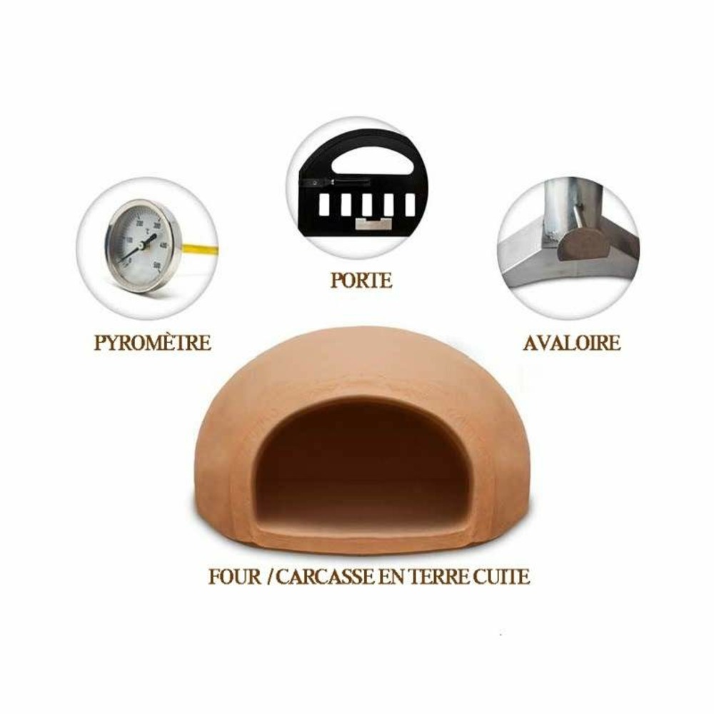 Four à bois en kit | terre cuite réfractaire | foyer 90 cm
