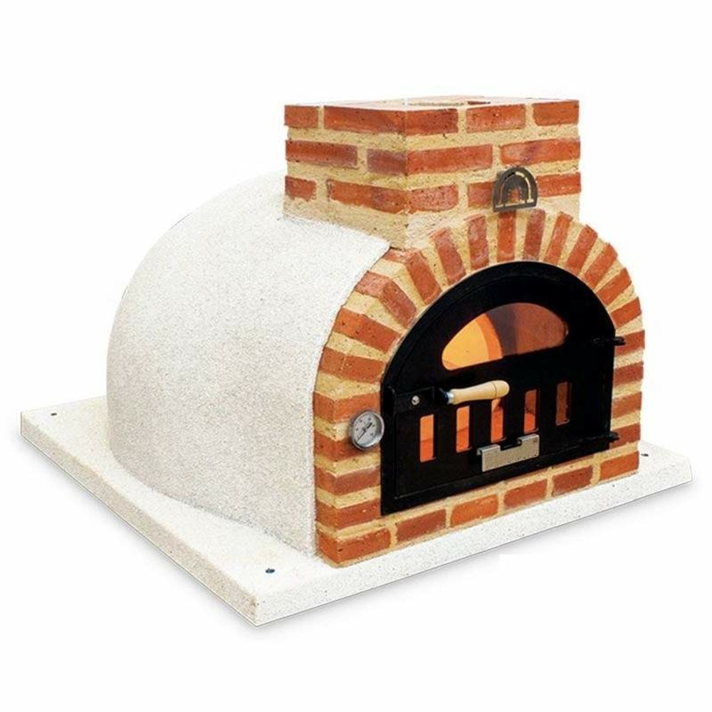 Sirge Four à pizza 1200 W, 400 degrés, pierre réfractaire en cordiérite émaillée anti-rayures 30 cm, accessoires fournis, minuterie 15 min, rouge