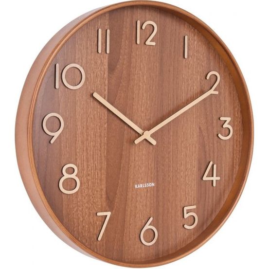 Horloge en bois pure 40 cm bois foncé