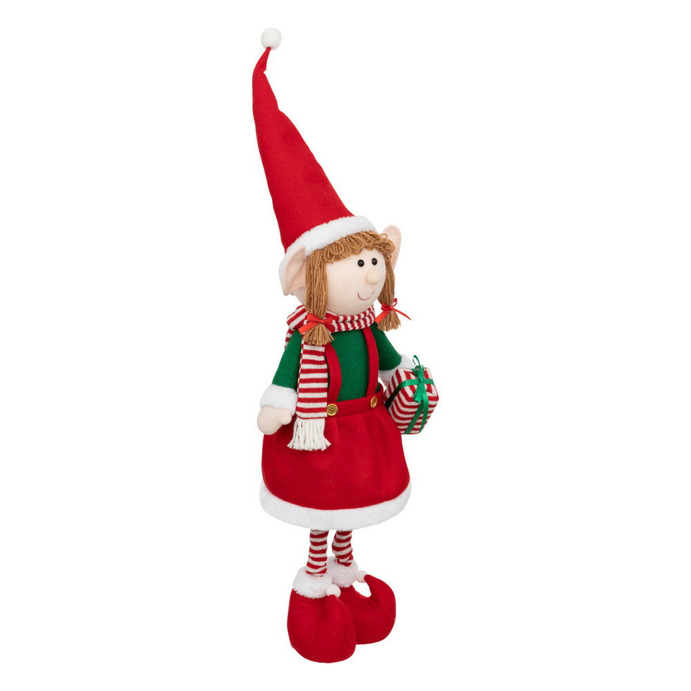 Déco de noël lutin téléscopique avec bonnet h maxi 110 cm