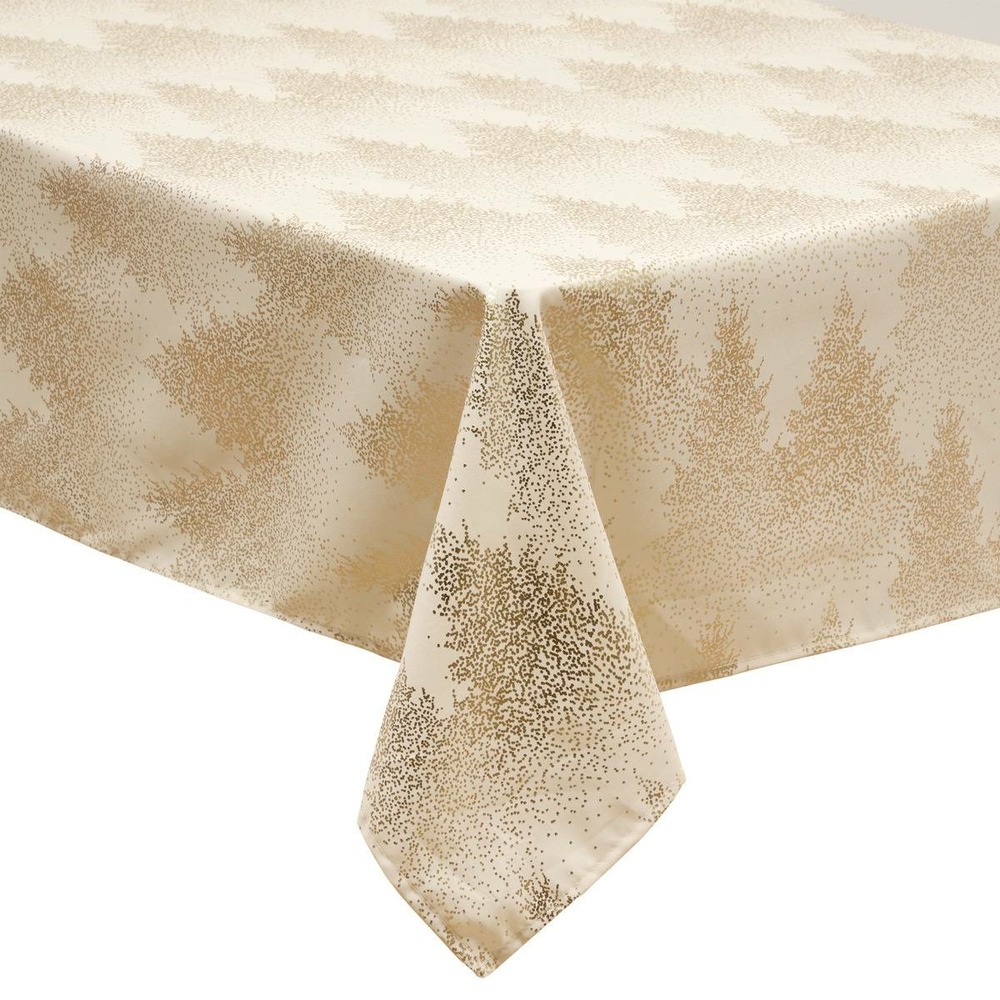 Nappe imprimée sapin 140x360cm beige