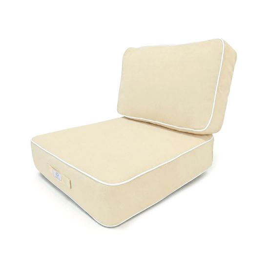 Coussins salon jardin premium déhoussable 50x50cm jaune beurre