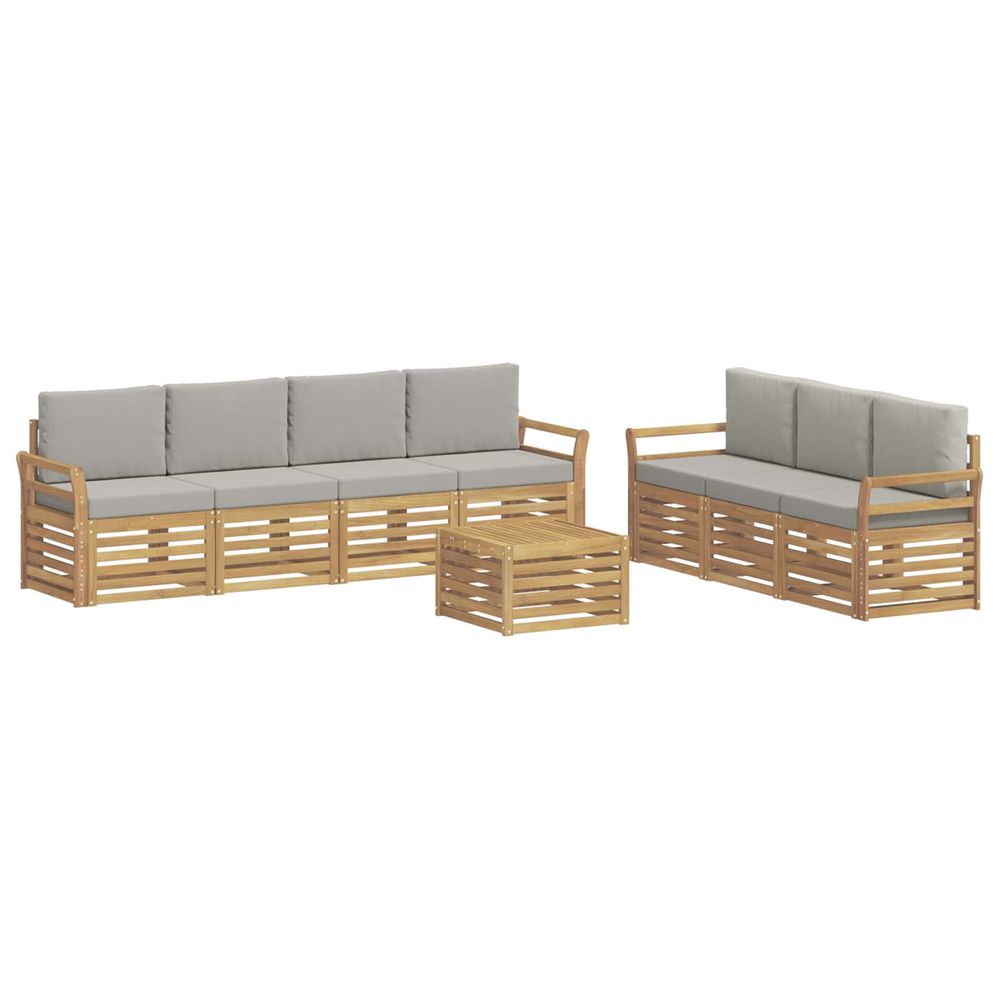Ensembles de canapés 8 pc blanc et gris clair polyester