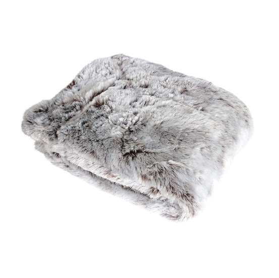 Plaid doux effet peluche doublé polaire évasion