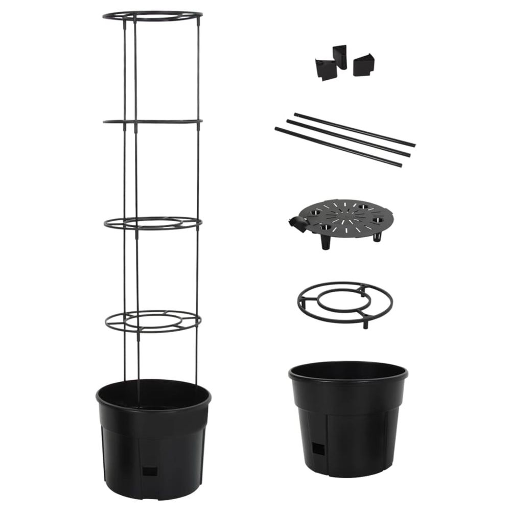 Jardinière d'extérieur à tomate anthracite ø39x150 cm polypropylène