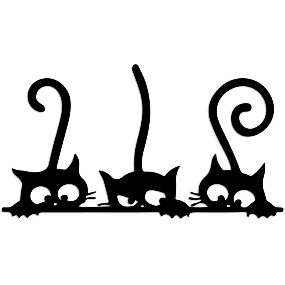 Décoration murale en métal 3 chats