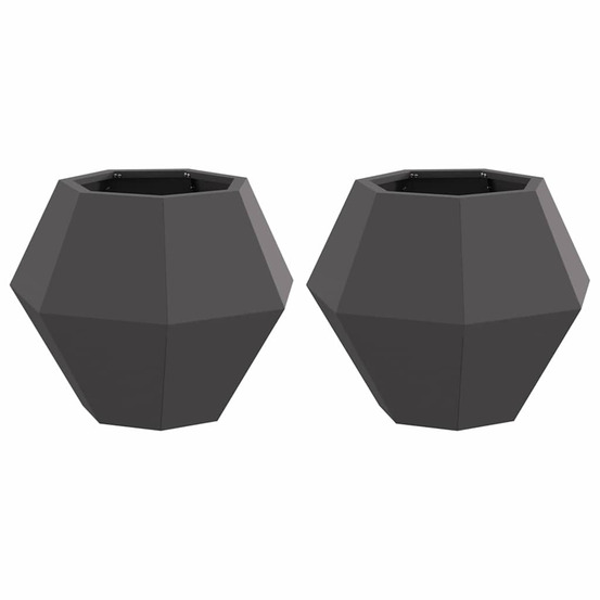 Jardinière d'extérieur 2 pcs noir 50 x 50 x 40 cm acier