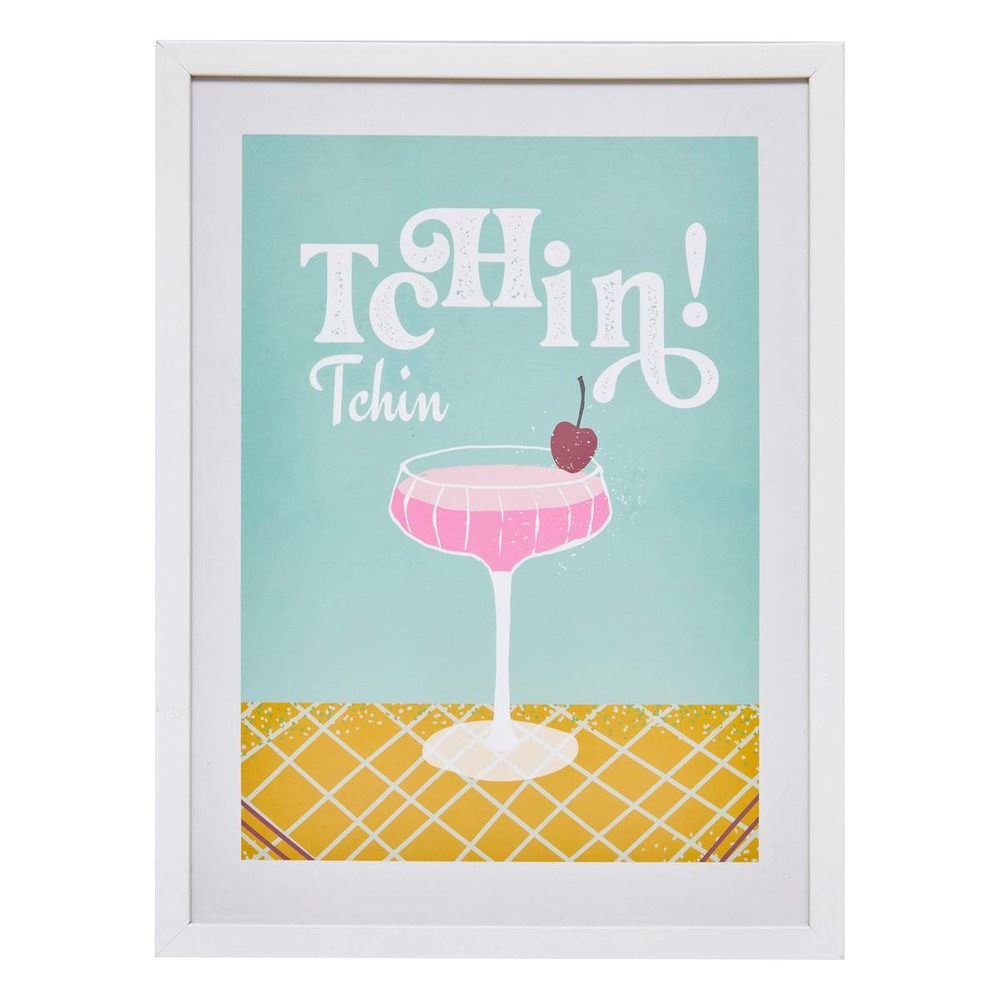 Affiche encadrée cheri bleu clair 30x40cm