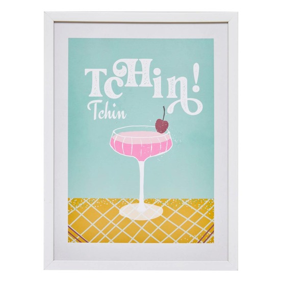 Affiche encadrée cheri bleu clair 30x40cm