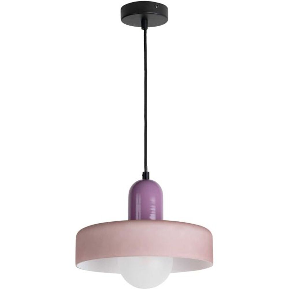 Lampe suspendue en verre opaco grato violet