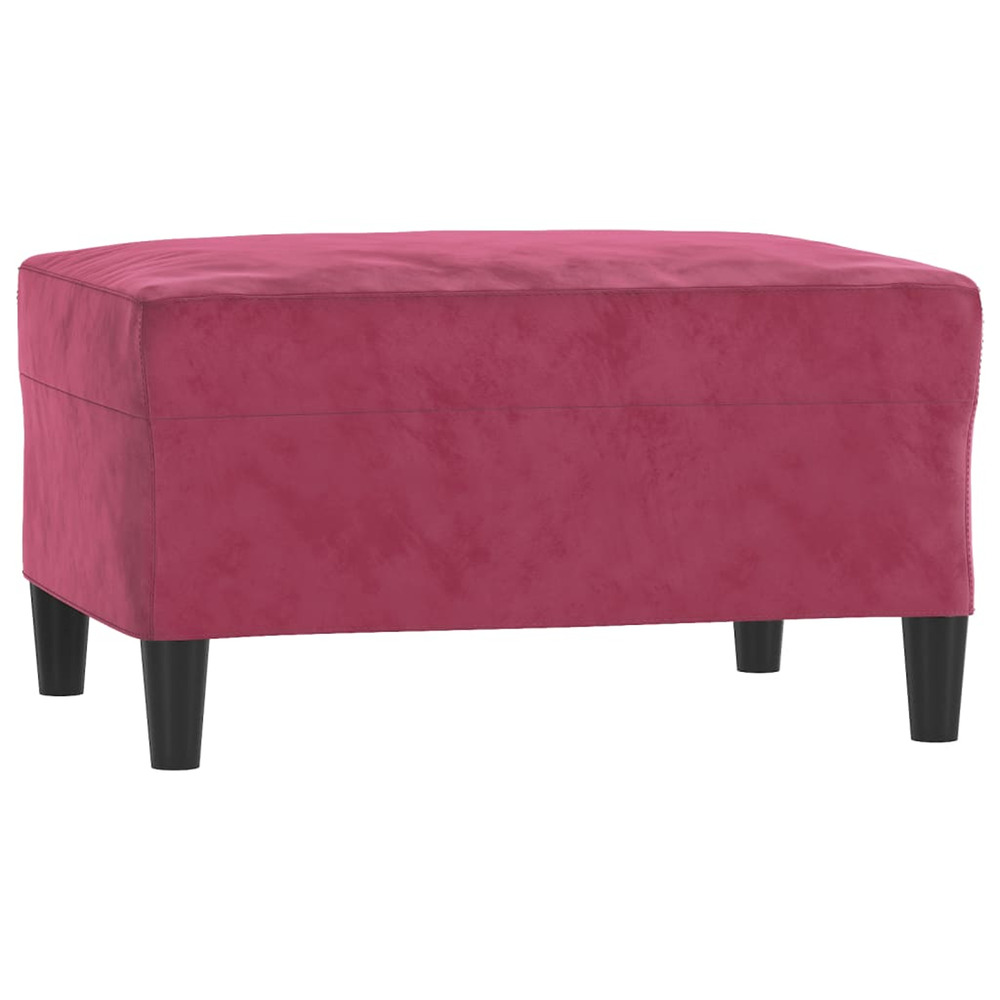 Repose-pied rouge bordeaux 70x55x41 cm velours