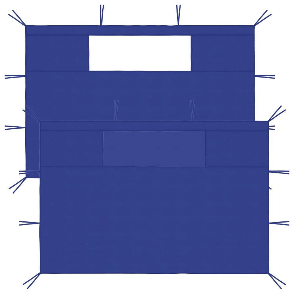 Parois latérales de belvédère avec fenêtres 2 pcs bleu