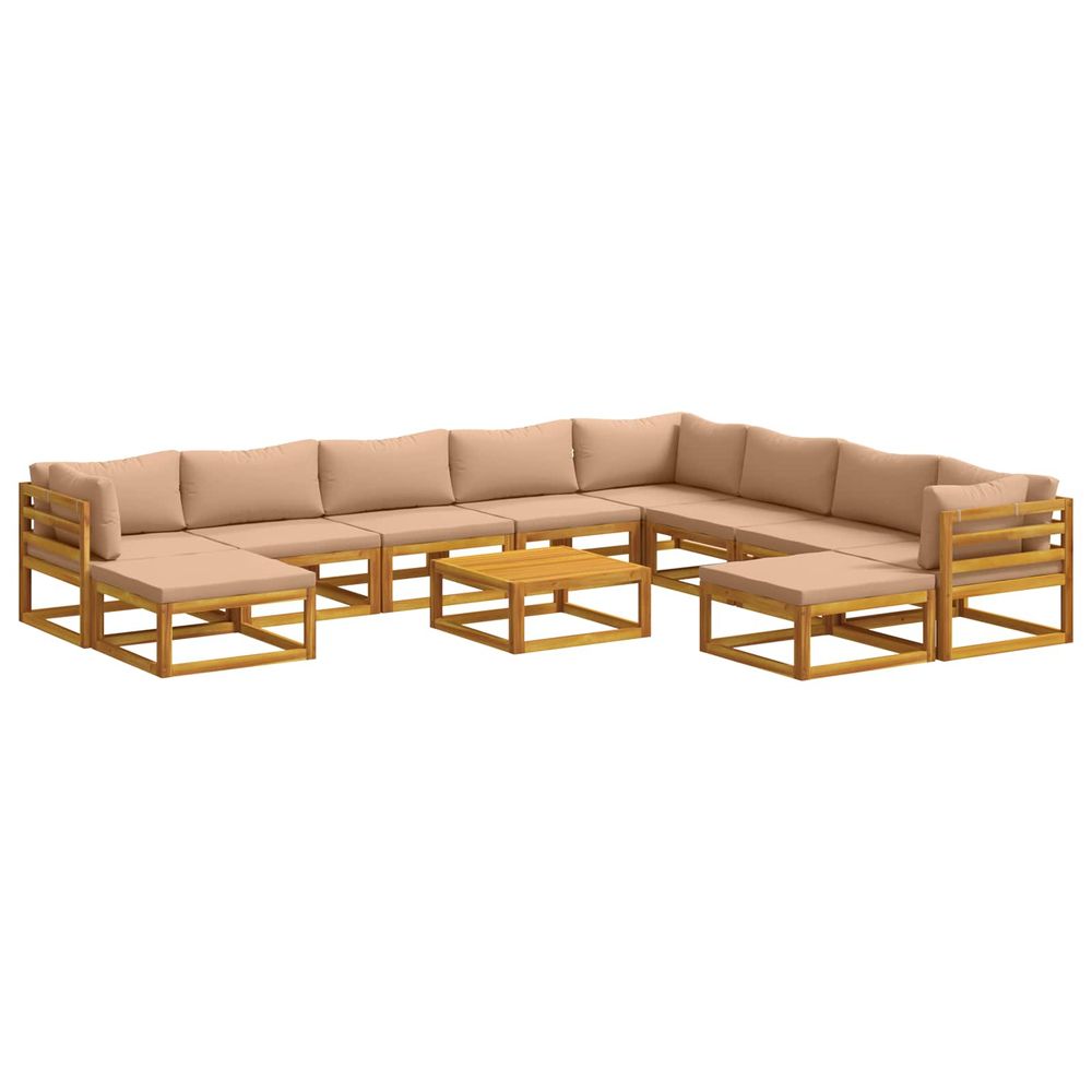 Ensemble de canapés 11 pc naturel bois d'acacia massif
