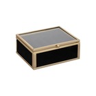 Boîte à bijoux "penelope" - métal et velours - noir - 10x4 - 2 cm