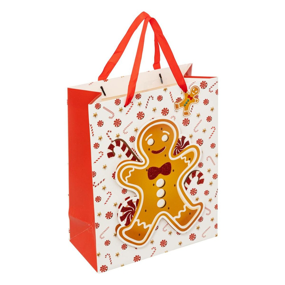 Sac cadeau imprimé moyenne taille pain d'épice