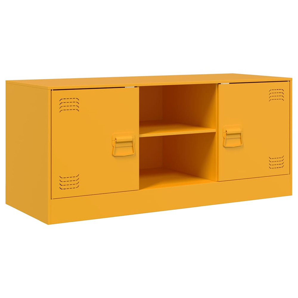 Meuble tv jaune moutarde 99x39x44 cm acier