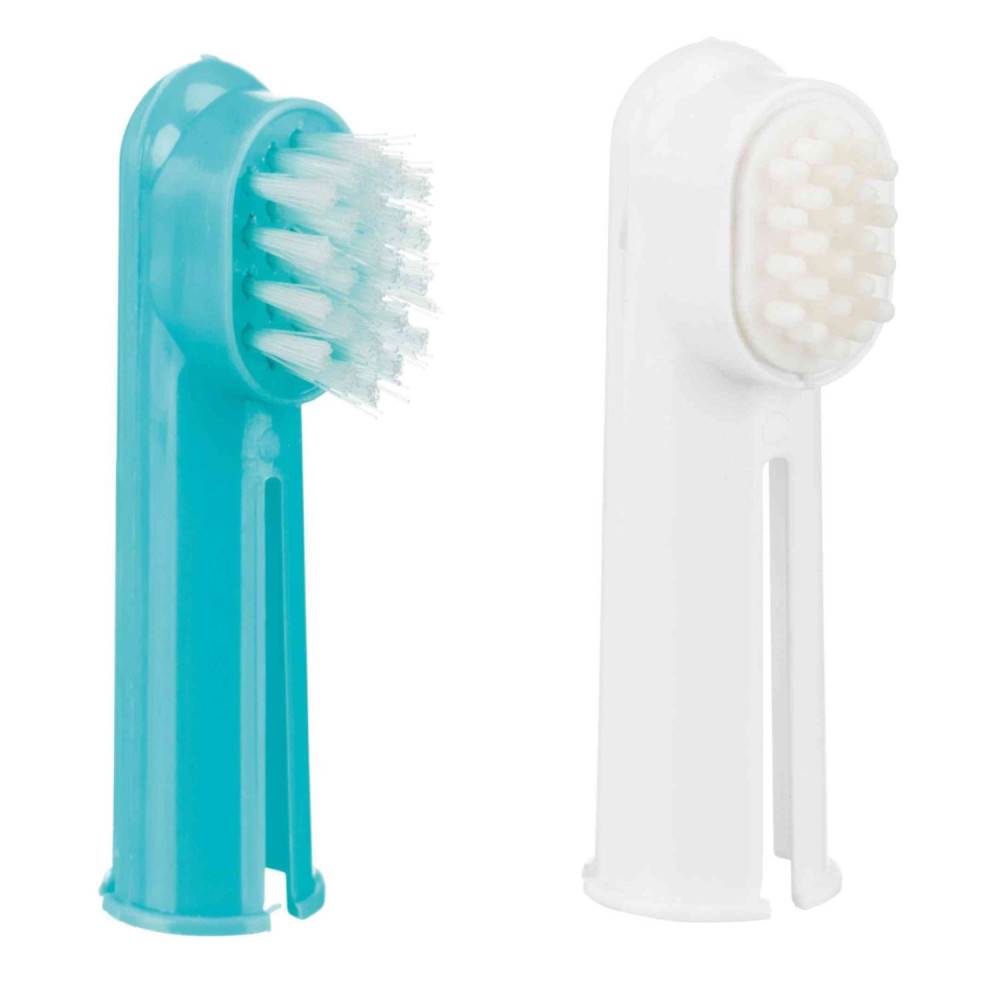 Set de 2 brosses à dents 6 cm pour chien ou chat