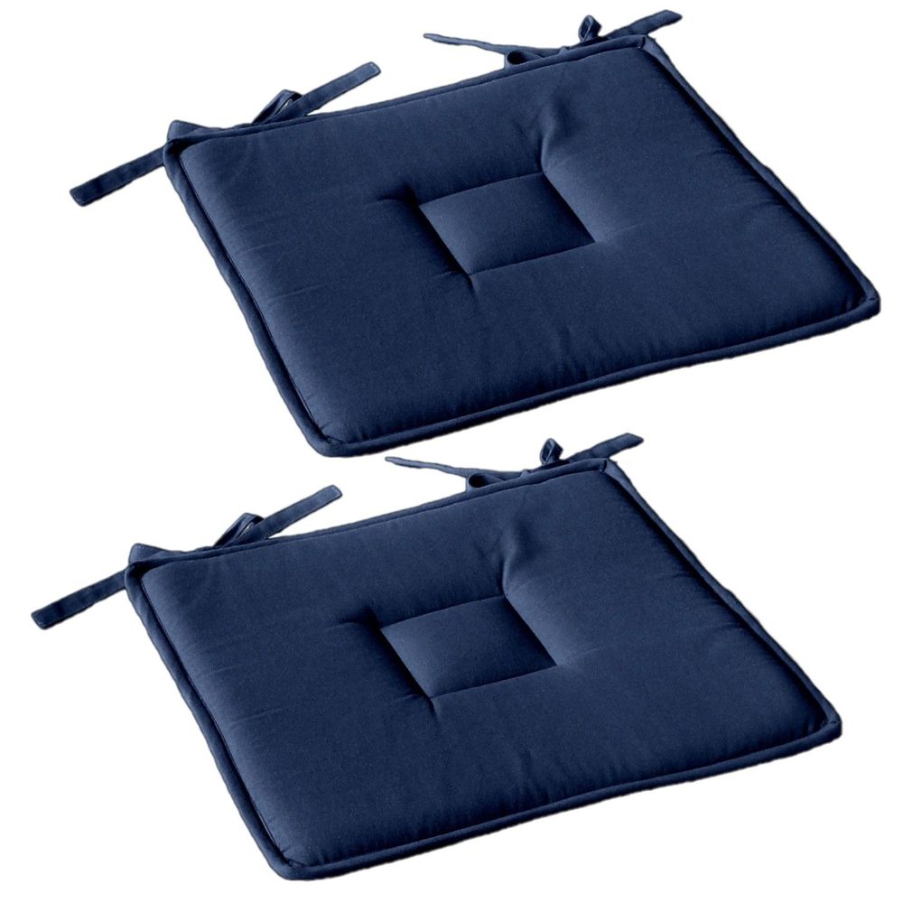 Lot de 2 galettes de chaise en coton panama