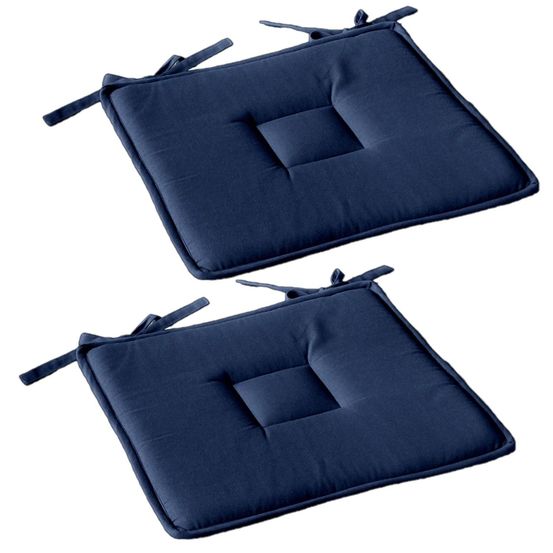Lot de 2 galettes de chaise en coton panama