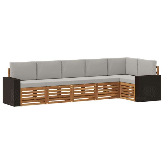 Ensemble de canapés d'extérieur 6 pc naturel et gris clair
