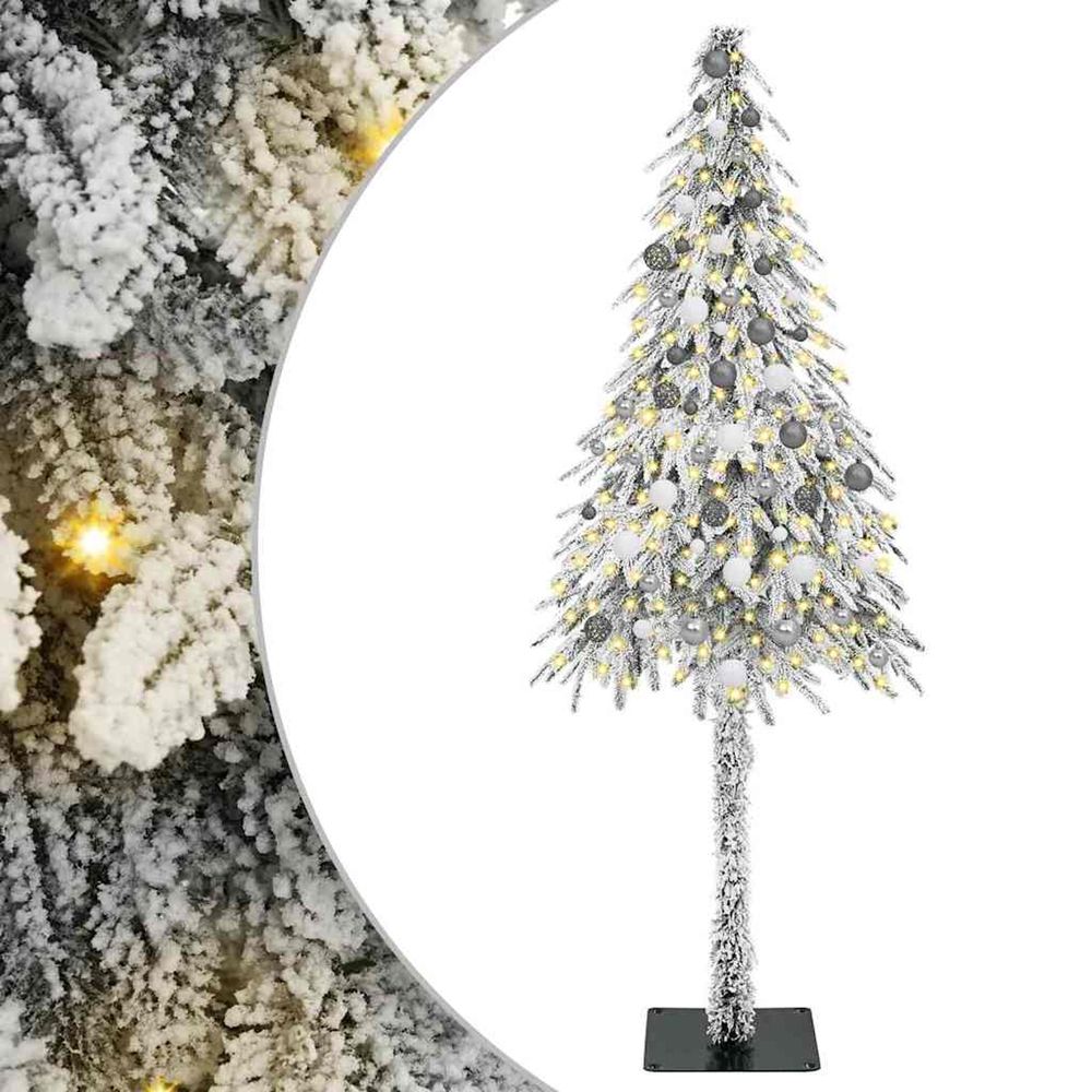 Sapin de noël avec 300 led blanc 210 cm pe et acier
