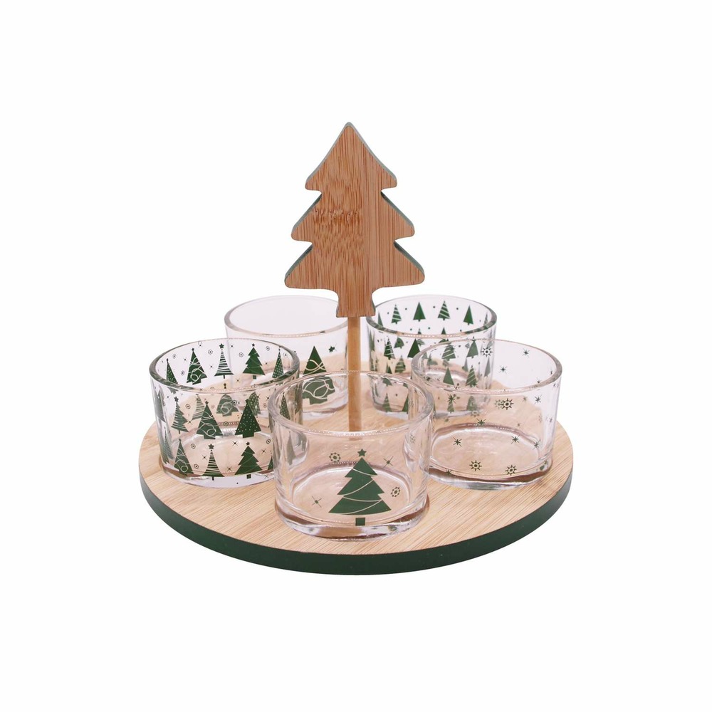 Set apéritif de noël 6 pièces - vert