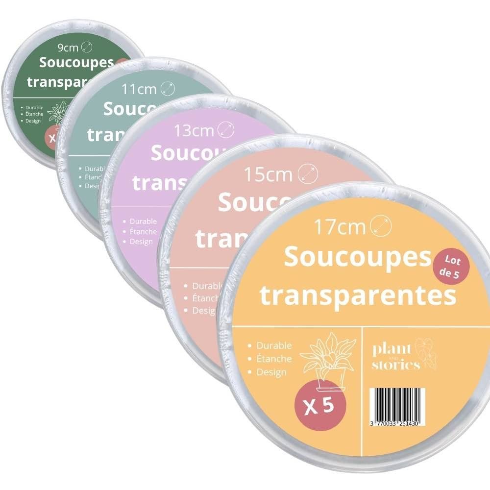 Pack de 50 soucoupes transparentes pour plantes - soucoupes rigides - coupelles pour plantes