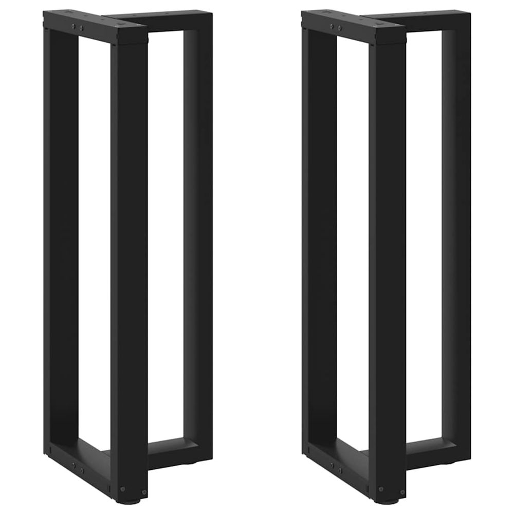 Pieds de table de bar en forme de t, 2 pièces, noir, 50 x 35 x (110-111) cm, acier