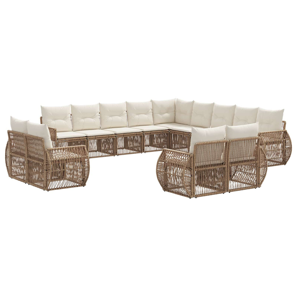 Ensemble de canapé de jardin 13 pcs beige et blanc crème