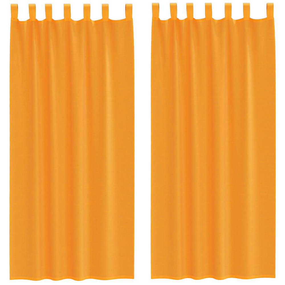 Rideaux en voile avec boucles 2 pcs orange 140x245 cm