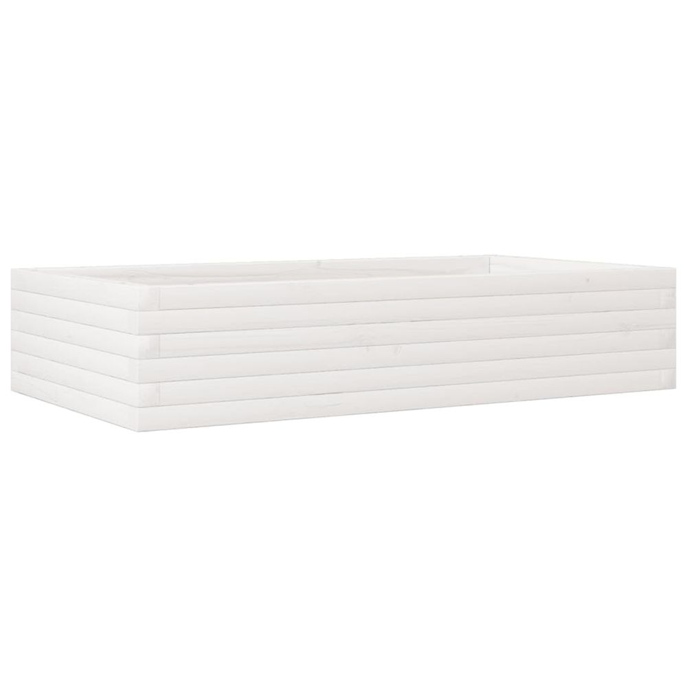 Jardinière d'extérieur blanc 110x60x23 cm bois de pin massif