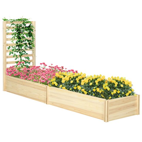 Grande jardinière en bois avec treillis carré potager pour plantes grimpantes jardin 230 cm