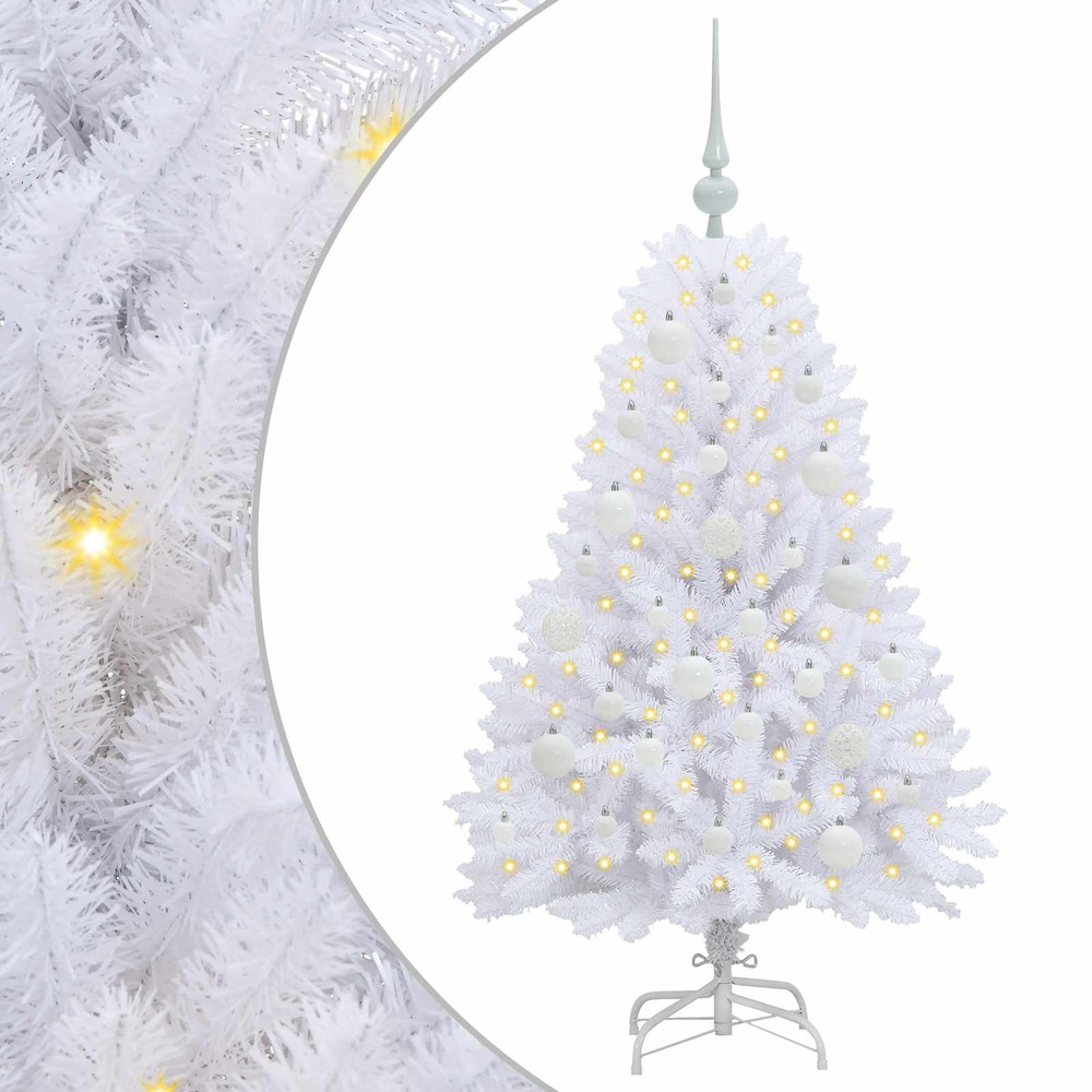 Sapin de noël artificiel à branches articulées blanc 120 cm