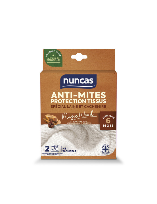 Anti-mites armoires protection tissus 2 grands feuillets - nuncas