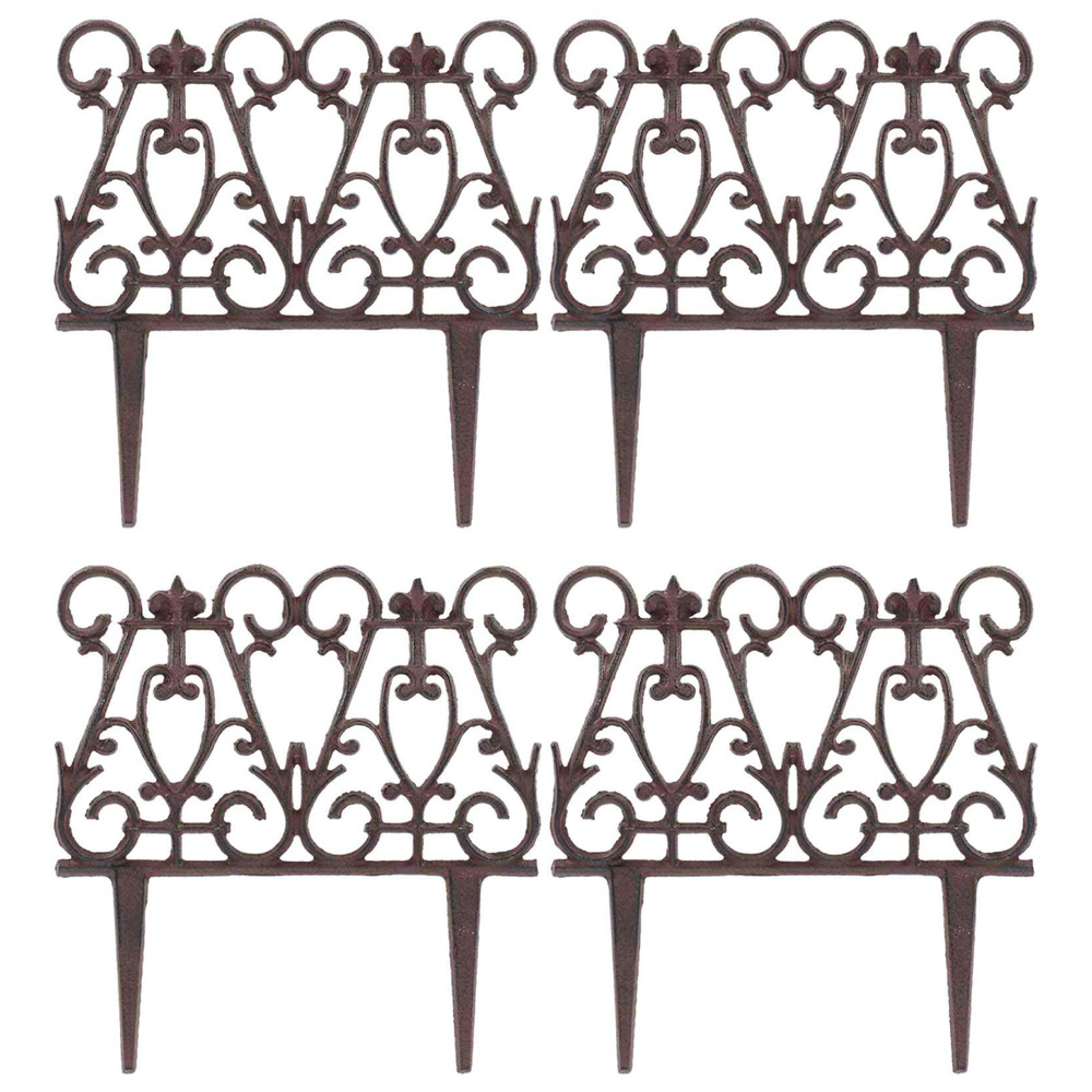 Bordure de jardin en fonte victorienne lot de 4