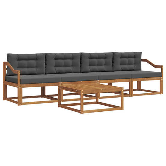 Ensemble de canapés d'extérieur 5 pcs naturel et anthracite