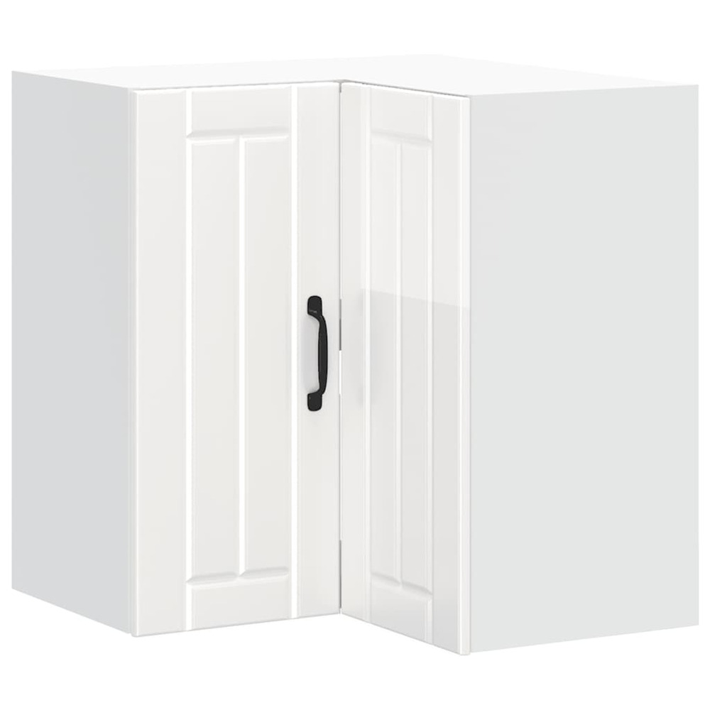 Armoire murale d'angle de cuisine lucca blanc brillant