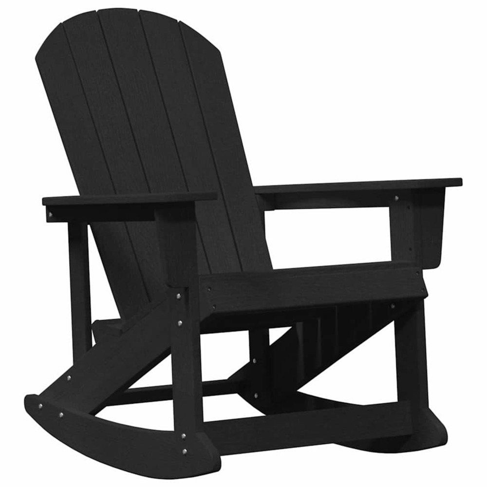 Chaise adirondack à bascule noir 92 x 73.5 x 92 cm hdpe